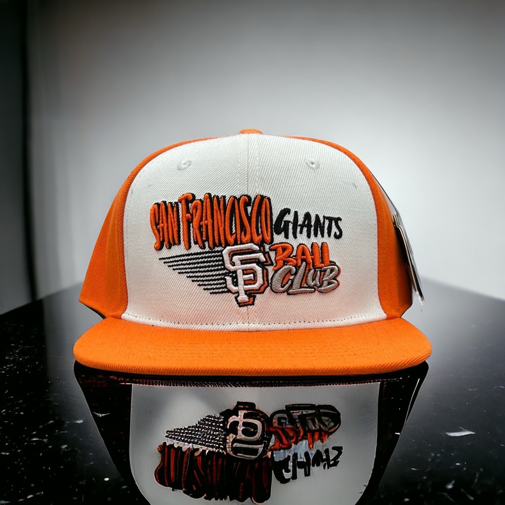 NEW San Francisco Giants Flawed 2 Tone SnapBack Hat SF Ball Club Logo Flat Brim